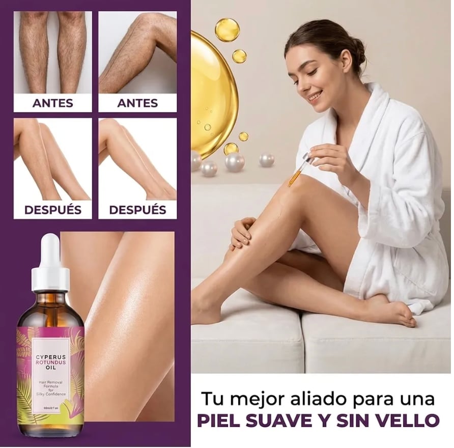 Aceite de Cyperus Rotundus - ELIMINA EL VELLO DESDE LA RAIZ