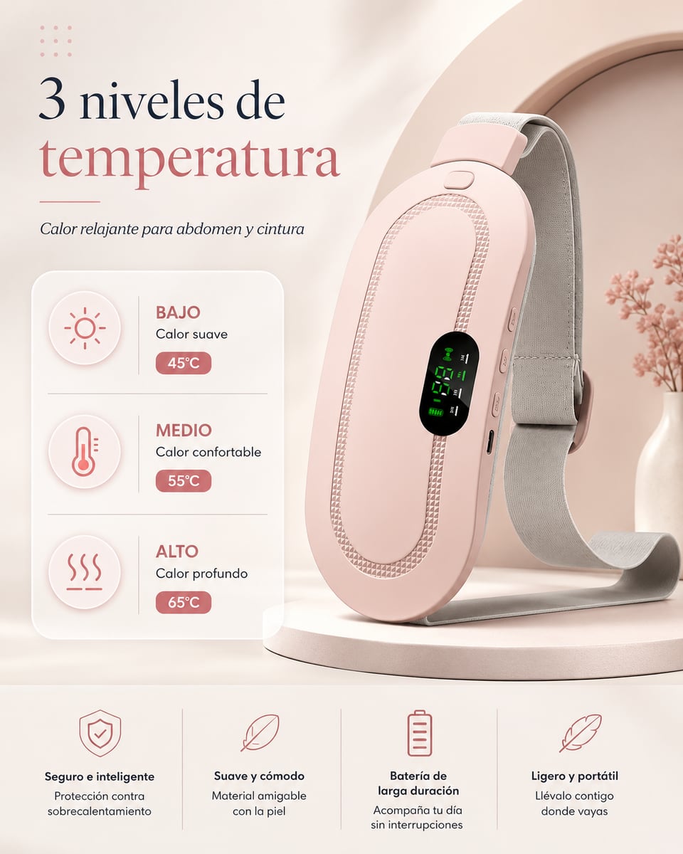Cinturón Térmico Menstrual | Calor y Masaje para Aliviar Cólicos