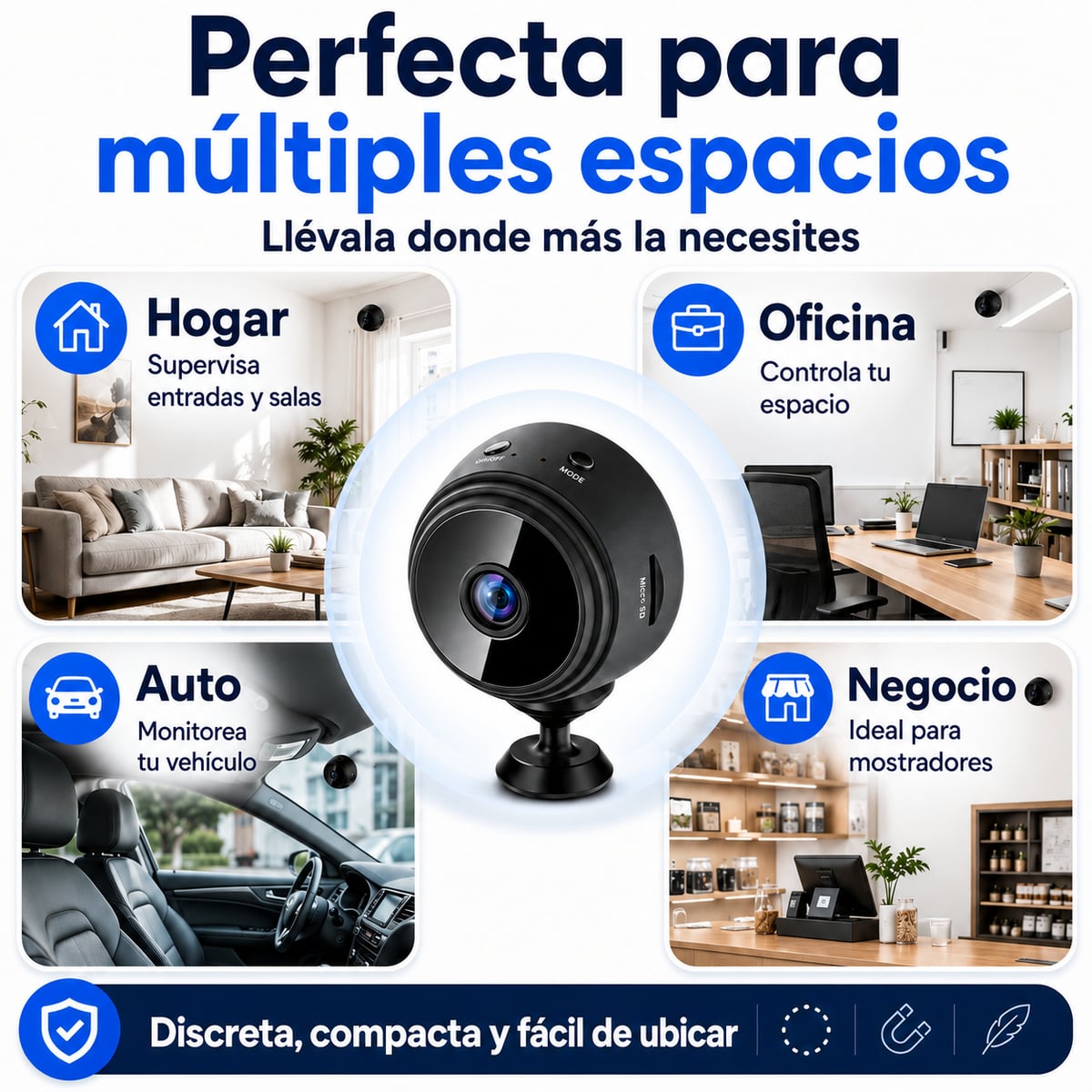 Mini Cámara WiFi HD – Seguridad Compacta con Visión Nocturna