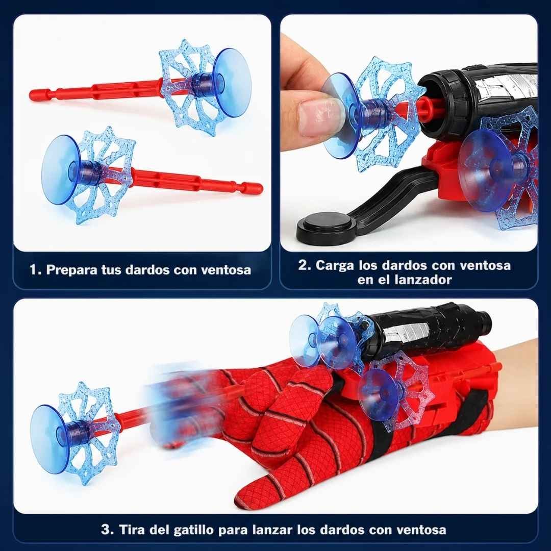 Lanzador Spider-Action®: Telarañas en casa.¡Olvidarán las pantallas al instante!