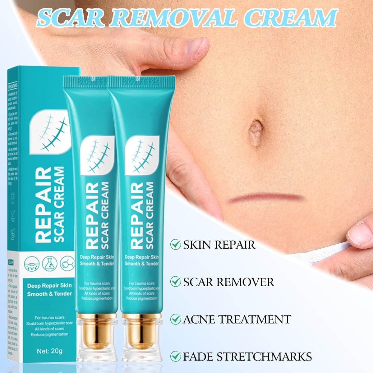 Crema Reparadora Cicatrices + Piel Lisa en Semanas