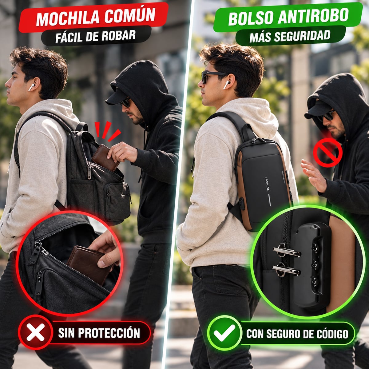 🔒 Bolso Antirrobo: Protege tus Pertenencias y Camina con Tranquilidad