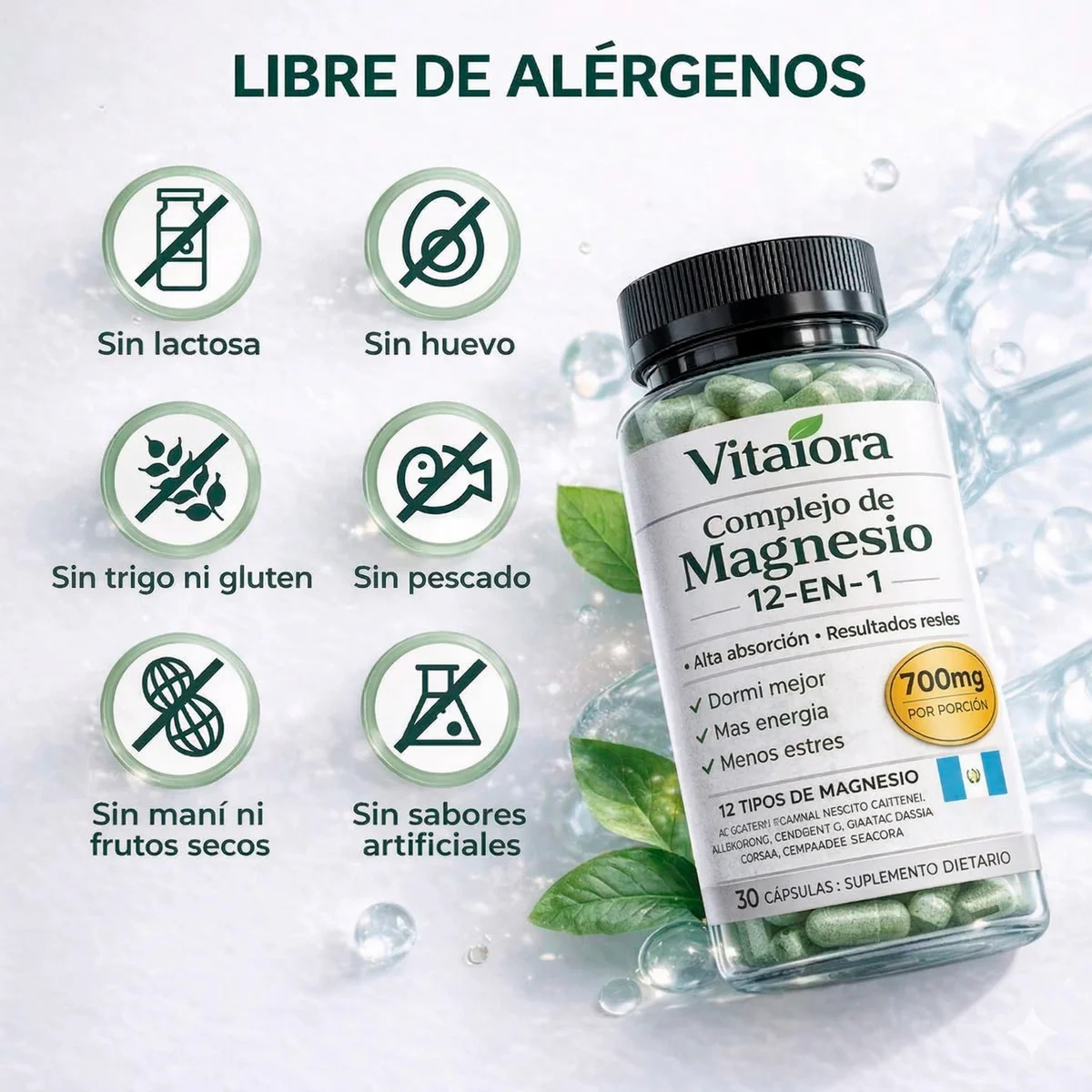 Vitaiora™ Complejo de Magnesio – Ayuda a reducir el estrés, mejorar el descanso y recuperar tu energía diaria