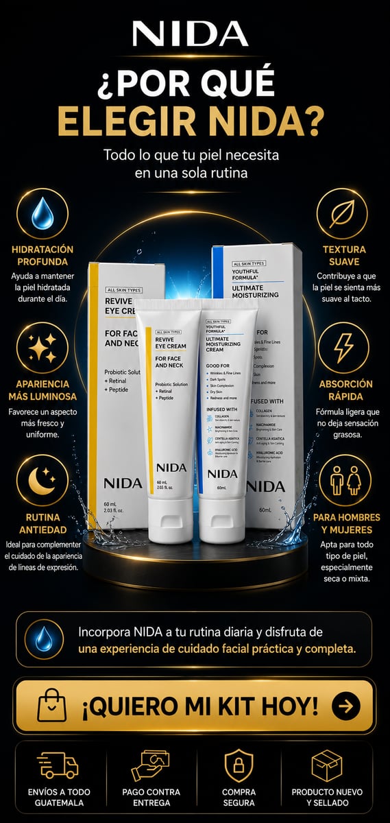 COMBO NIDA Revive Eye Cream DISEÑADO PARA EL CUIDADO DE TU ROSTRO+ ENVIO GRATIS A TODO GUATEMALA
