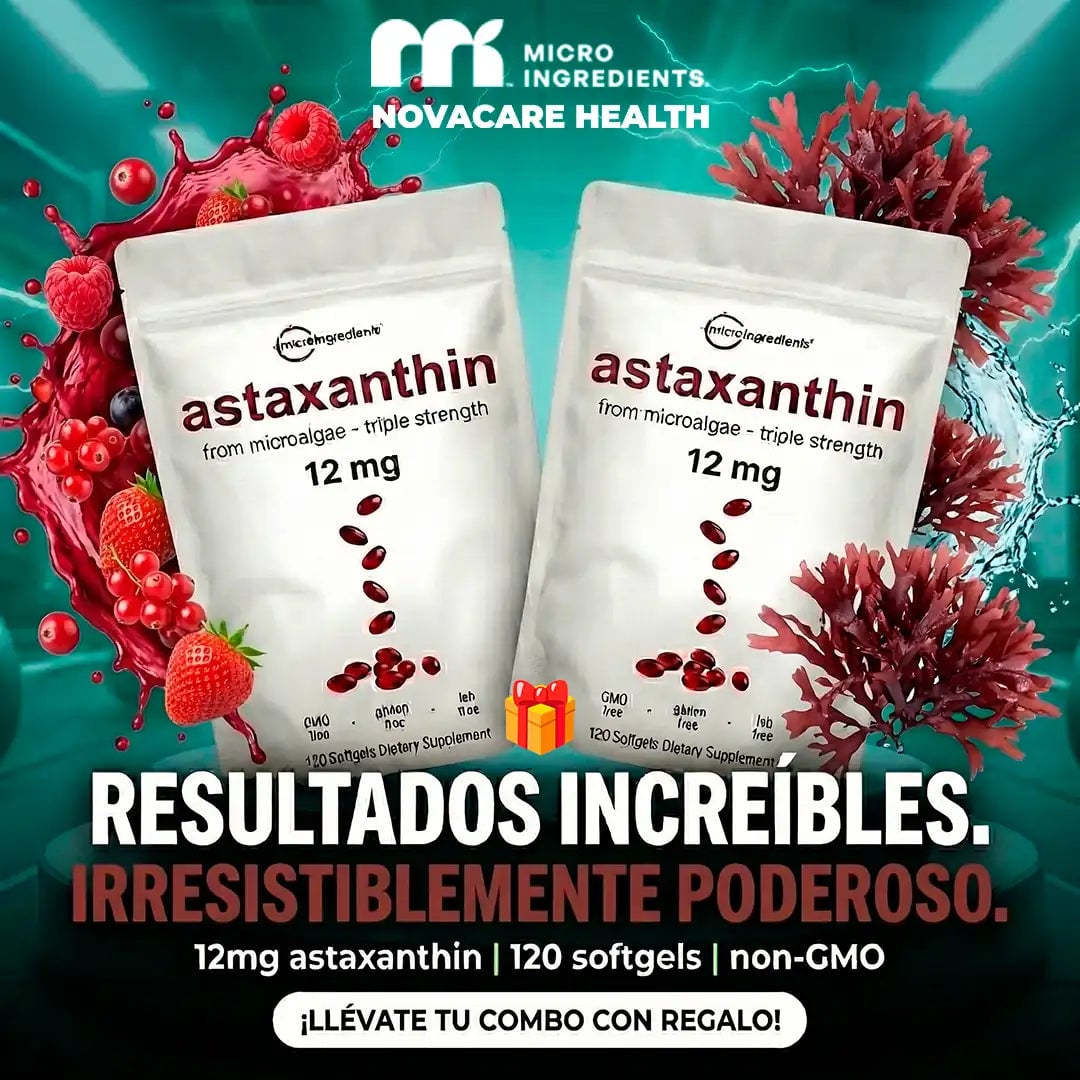 ASTAXANTHIN® 120 SOFTGELS 💊 | Fórmula de longevidad avanzada para tus riñones, ojos y piel 🍃
