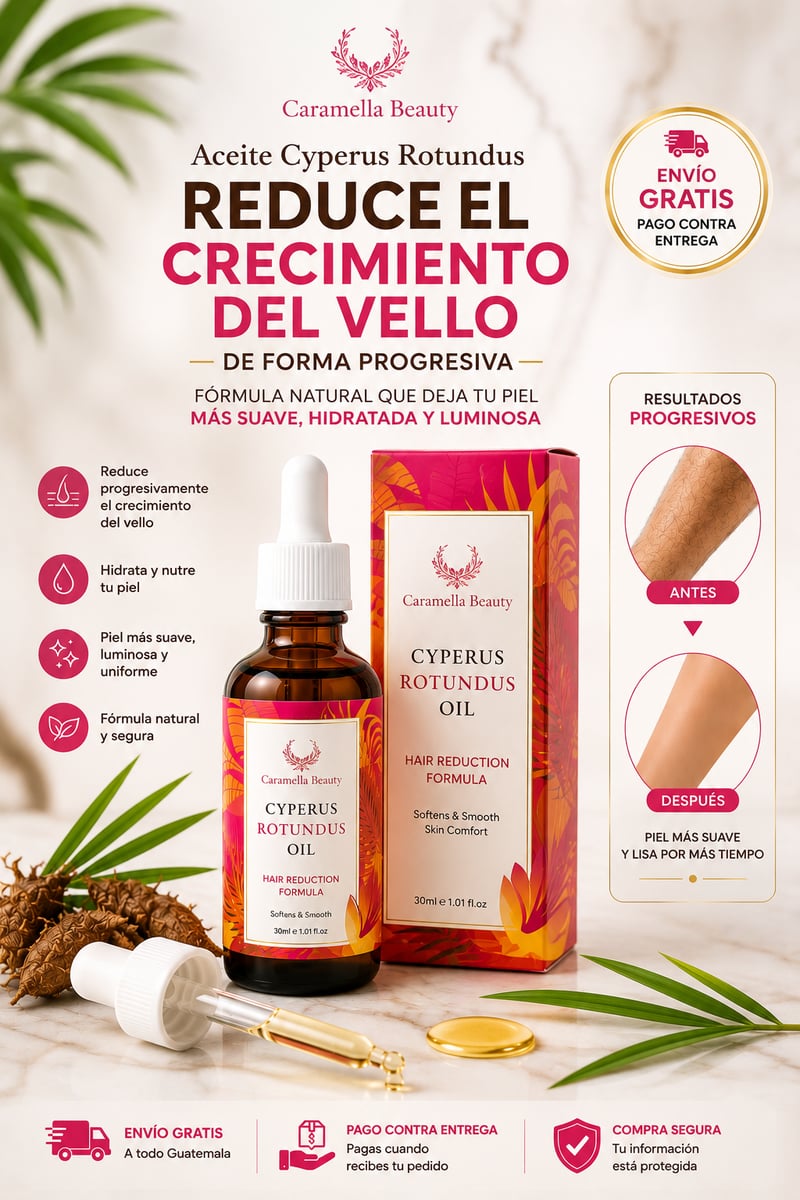 Aceite Cyperus Rotundus ✨ Disfruta una piel más suave por más tiempo