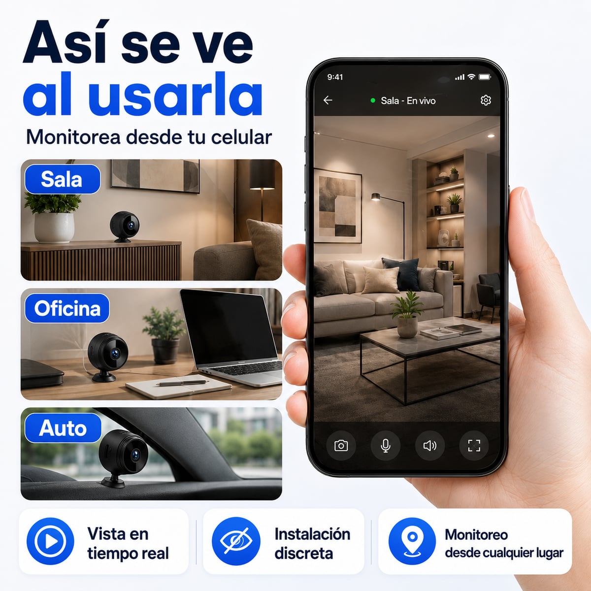 Mini Cámara WiFi HD – Seguridad Compacta con Visión Nocturna