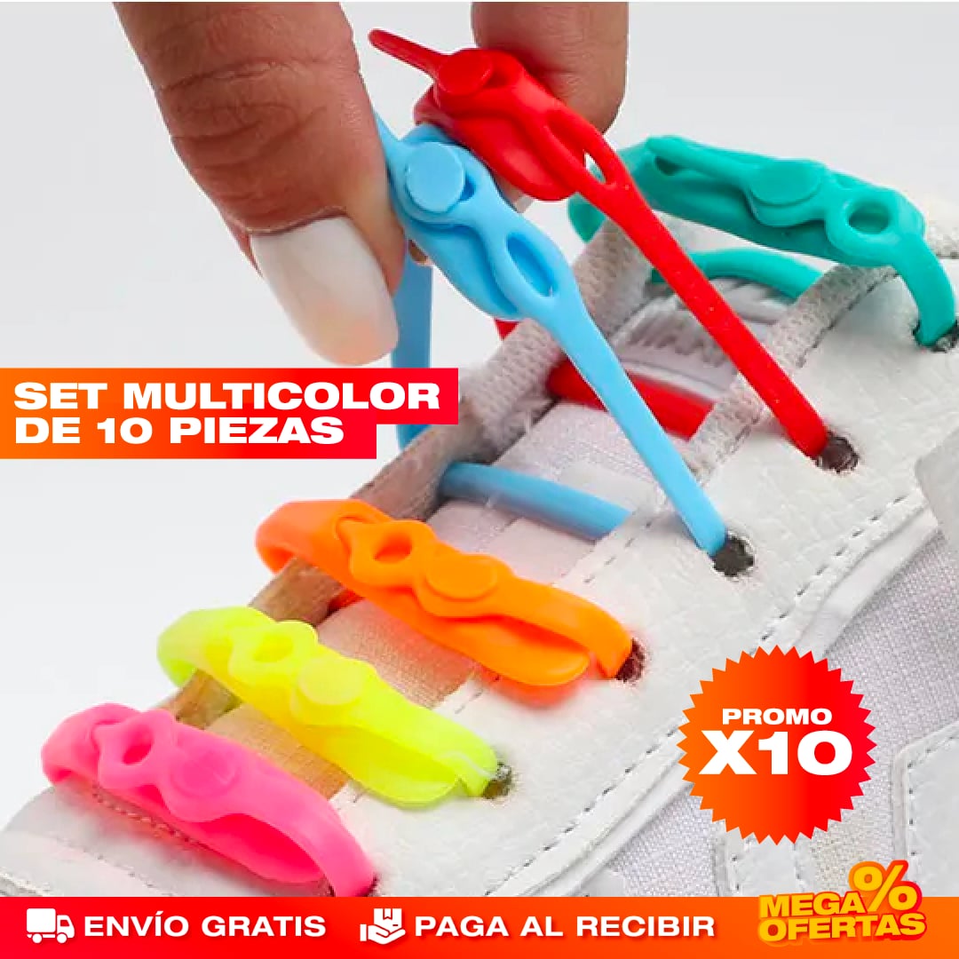 PROMO X10 CORDONES ELÁSTICOS DE SILICONA