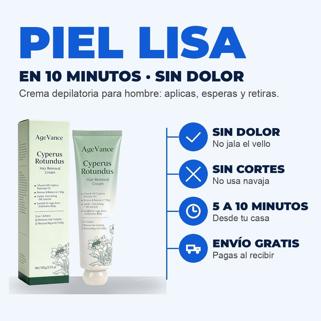 Crema Depilatoria SIN DOLOR para Hombre 🔥 Piel lisa en 10 minutos + Envío Gratis