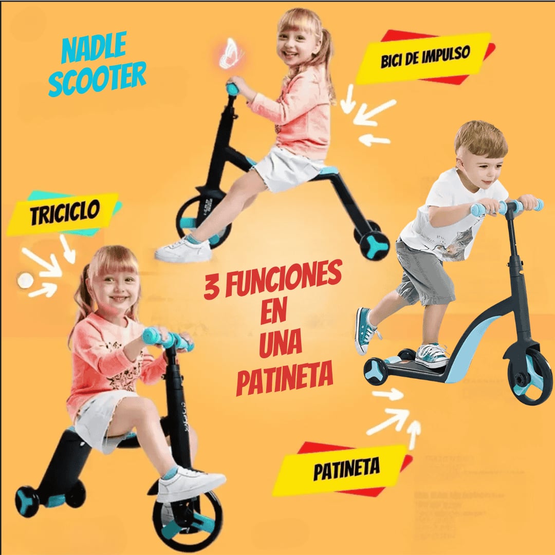 SCOOTER - Patineta  3 En 1 + Envío Gratis