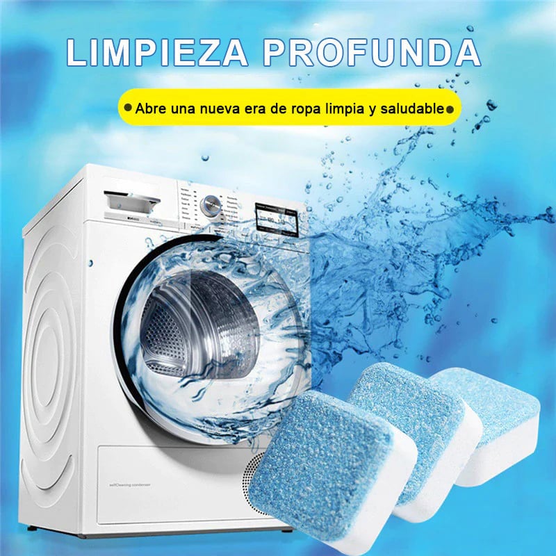 Pack de Patillas Limpia lavadora Presentación de 12 pastillas. Problemas que ayuda a solucionar Lavadora con mal olor