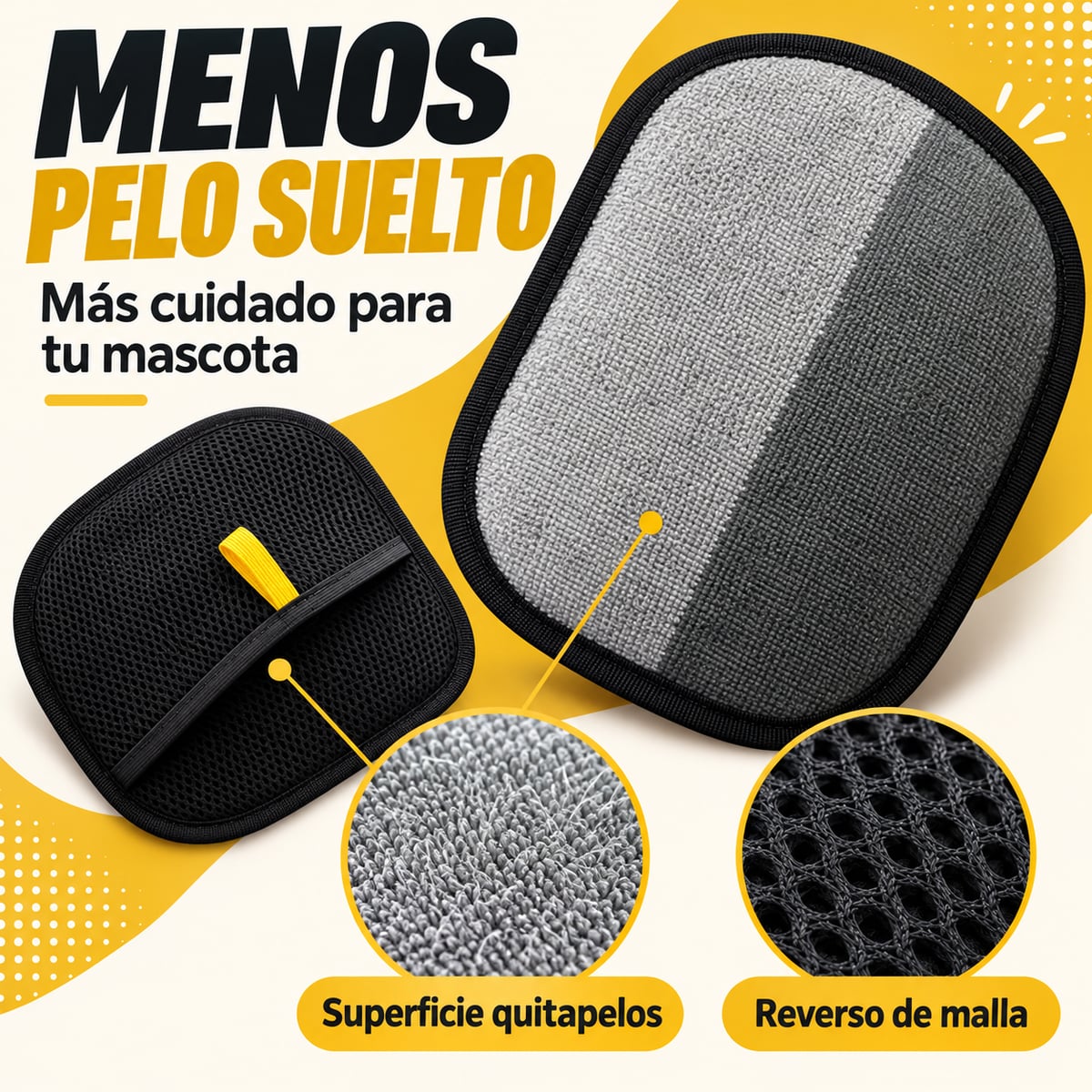 Guante Quitapelos para Perros y Gatos