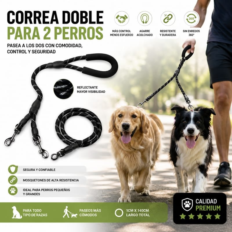 CORREA DOBLE - NO MAS ENREDOS 🐶