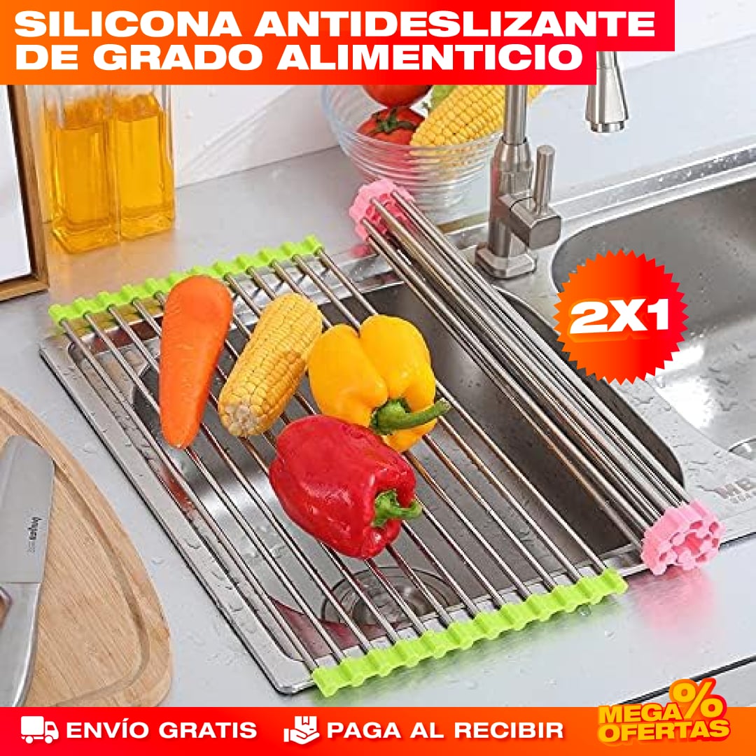 PROMO 2X1 REJILLA ESCURRIDORA ENRROLLABLE PARA LAVAPLATOS