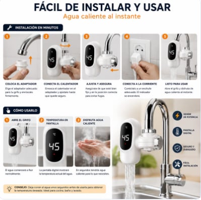 AquaHeat® — Agua caliente en 5 segundos