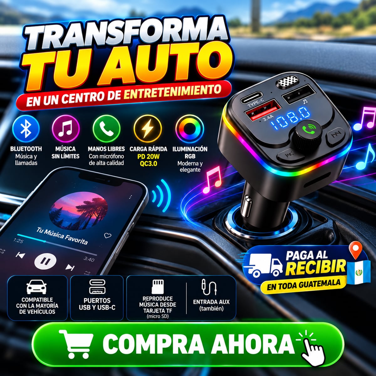BLUETOOTH PARA AUTOS