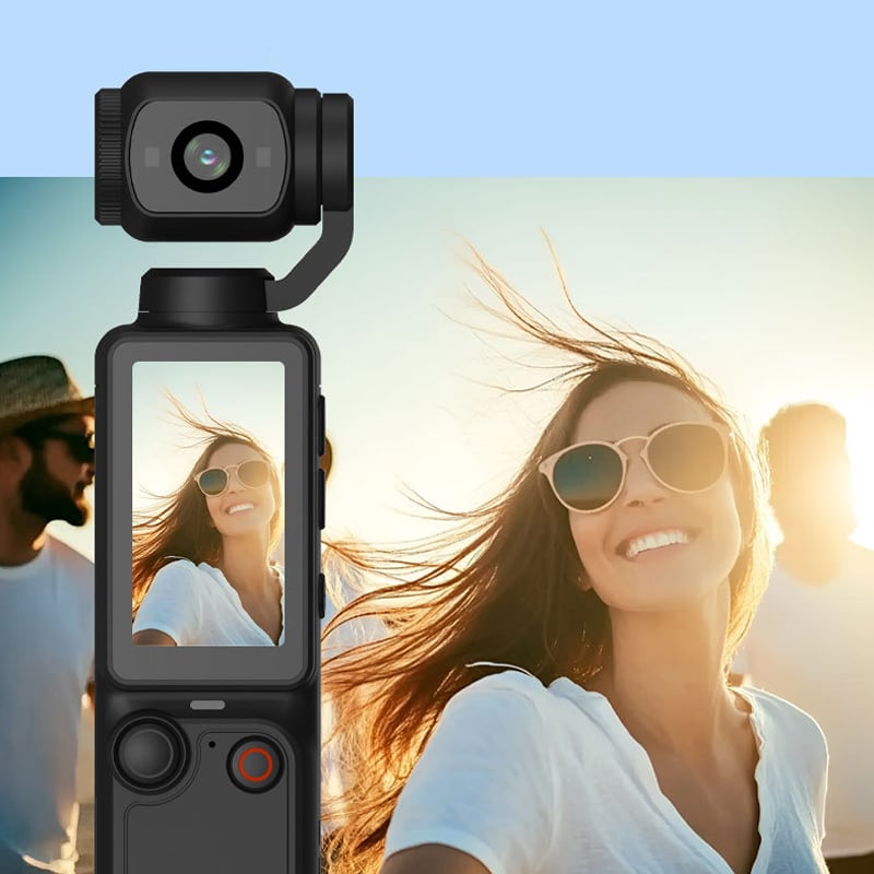 Cámara de Bolsillo con Gimbal Estabilizador y Pantalla de 1.9”