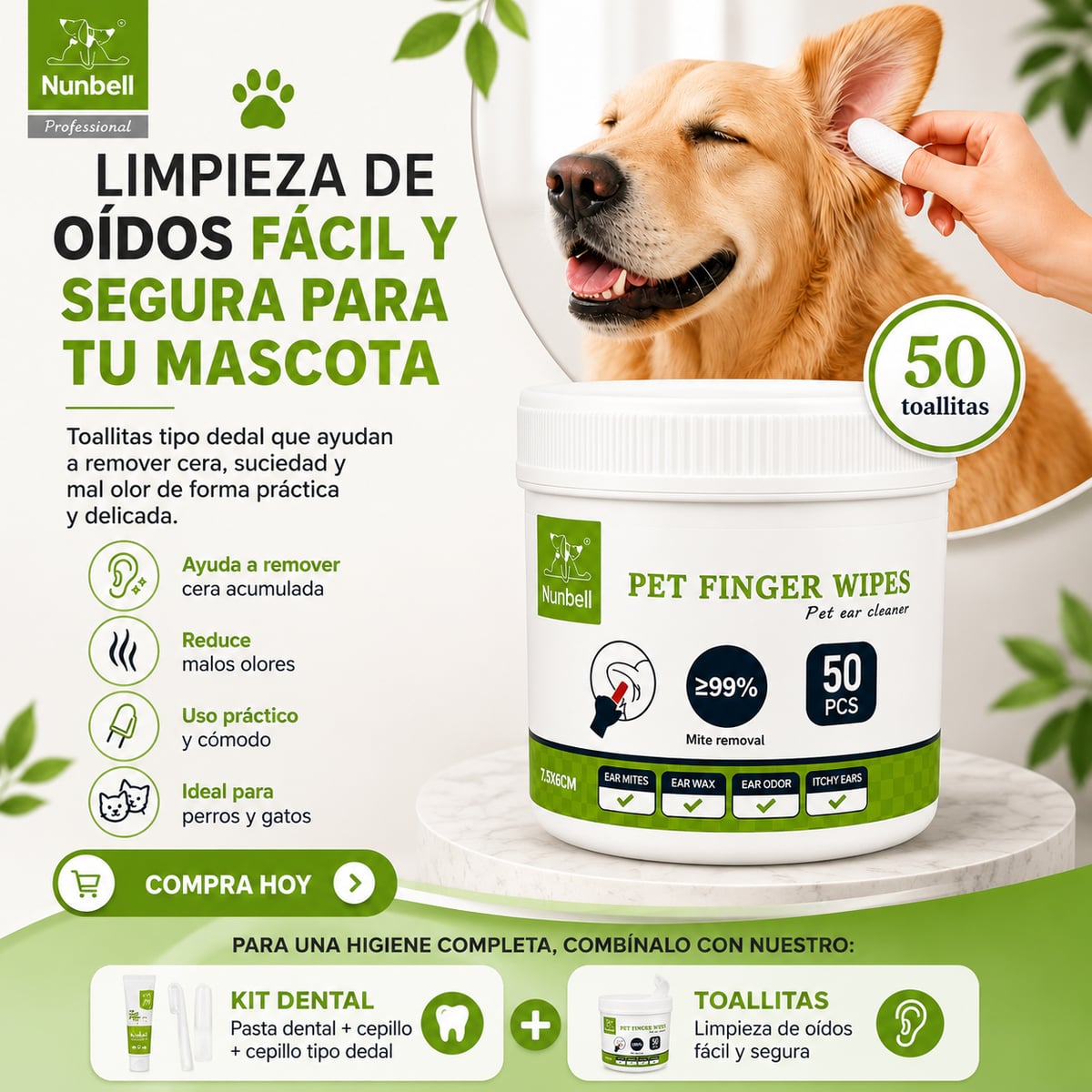Kit de Higiene Completa Dental y de Oídos para Mascotas 🐶🐱 + ENVIO GRATIS 🎁