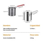 Olla freidora de 1,2L en acero inoxidable 304 alemán