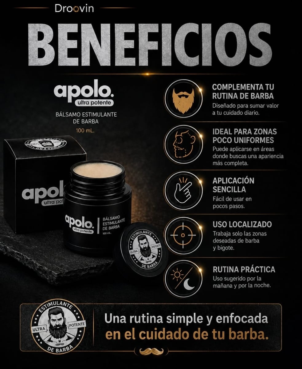 APOLO Ultra Potente | Bálsamo Estimulante para Barba y Bigote 100 mL