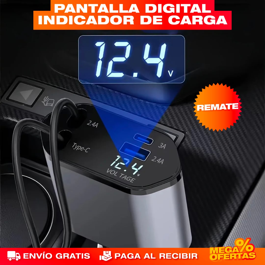 CARGADOR PARA CARRO RETRÁCTIL 4 EN 1