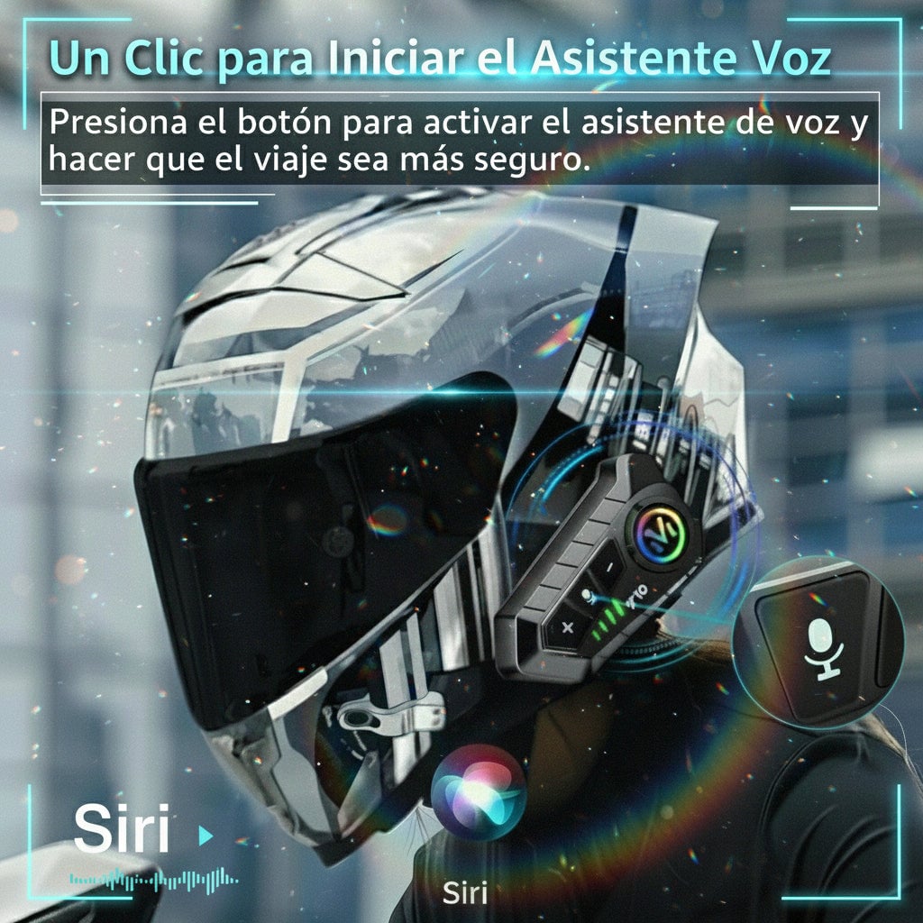 Intercomunicador Y10 para Moto–Llamadas, Música GPS sin Soltar el Manubrio+(1×Pasamontañas GRATIS) + ENVIO GRATIS 🎁