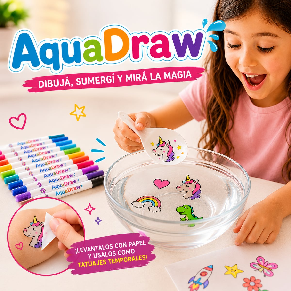 AquaDraw™- Kit de marcadores mágicos para el agua con cuchara 🎨