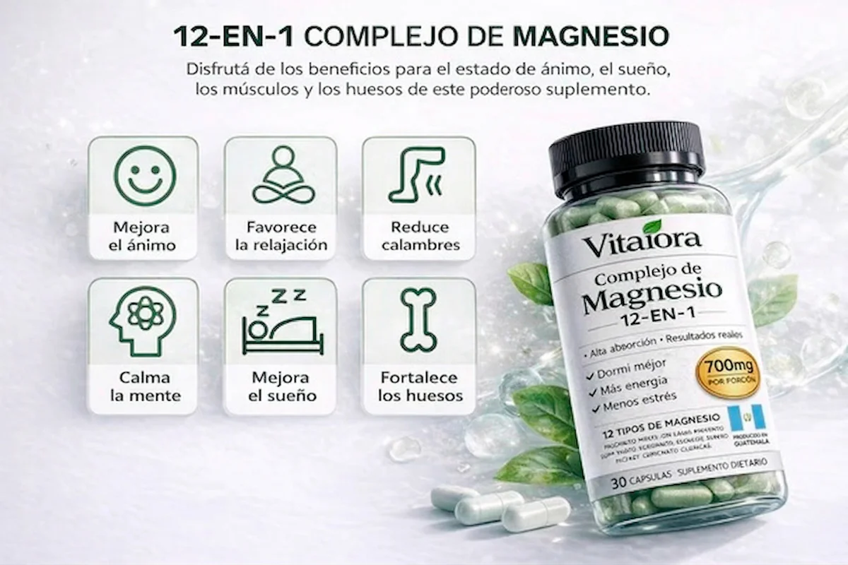 Vitaiora™ Complejo de Magnesio – Ayuda a reducir el estrés, mejorar el descanso y recuperar tu energía diaria