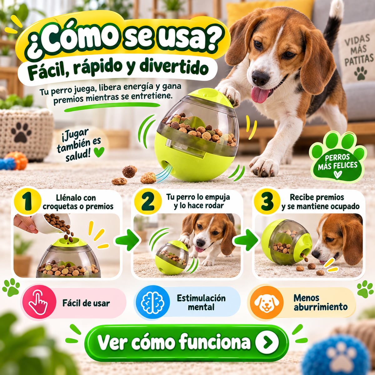 Juguete interactivo de comida para perro