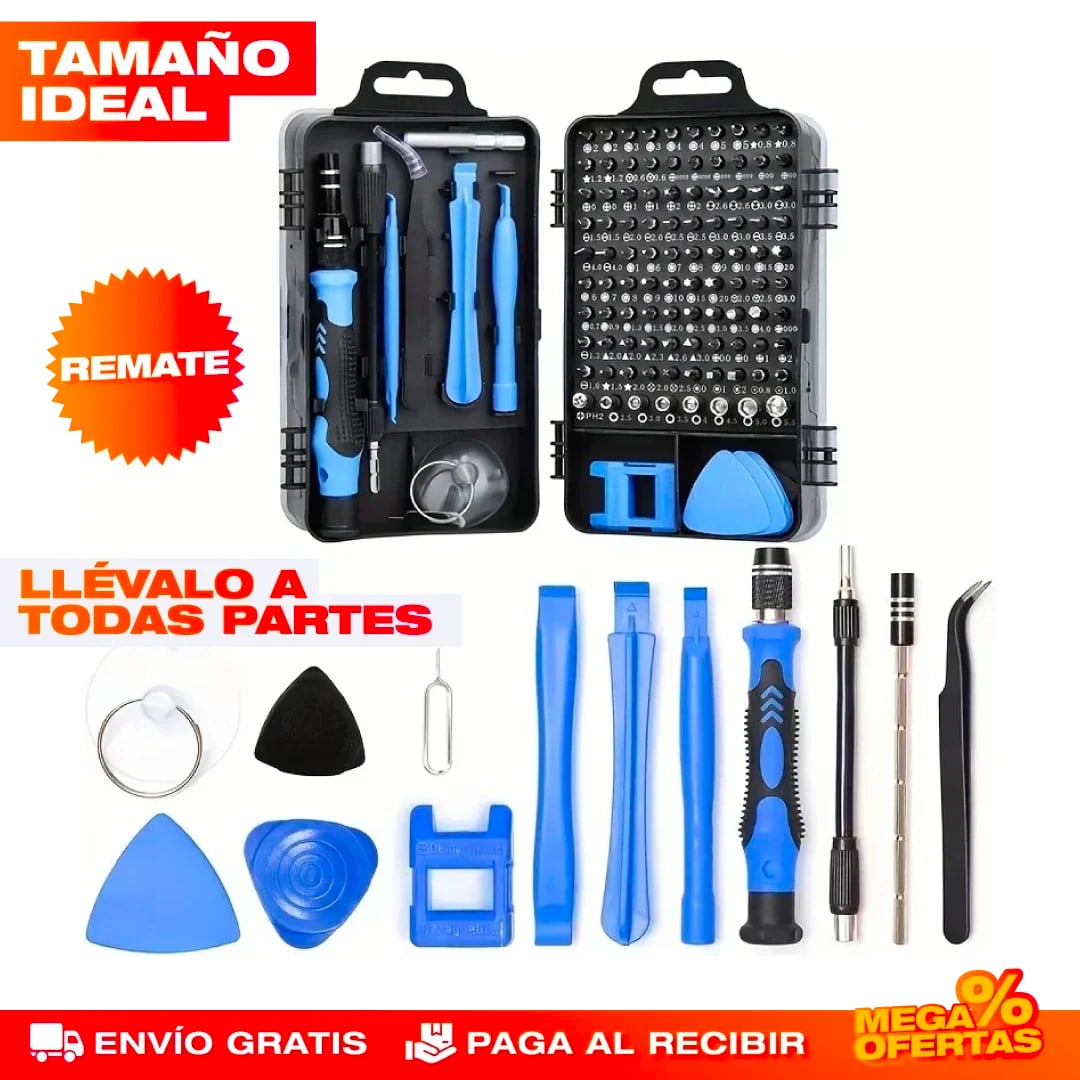KIT DESTORNILLADORES PARA ELECTRÓNICOS 110 PIEZAS