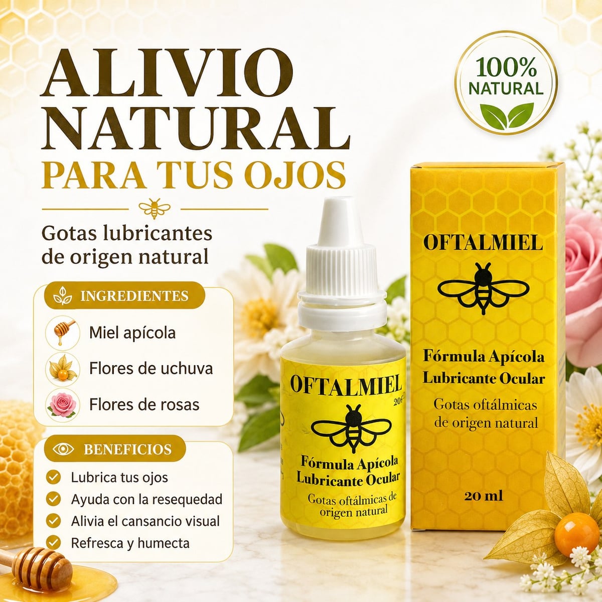 🐝 Oftalmiel — Alivio Natural para tus Ojos