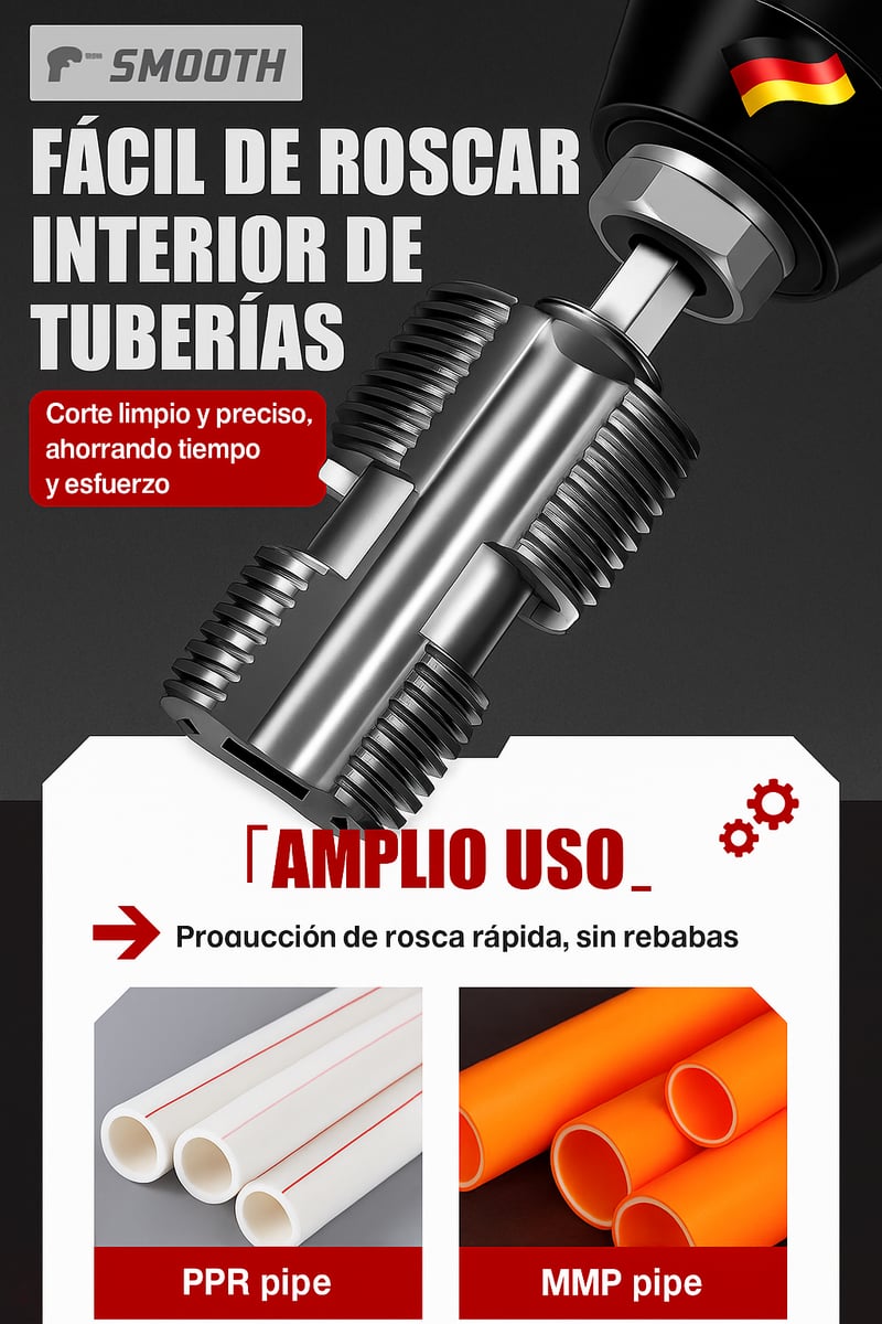 ROSCADO PERFECTO PVC/PPR —PACK de 2 Roscas (½ y ¾)