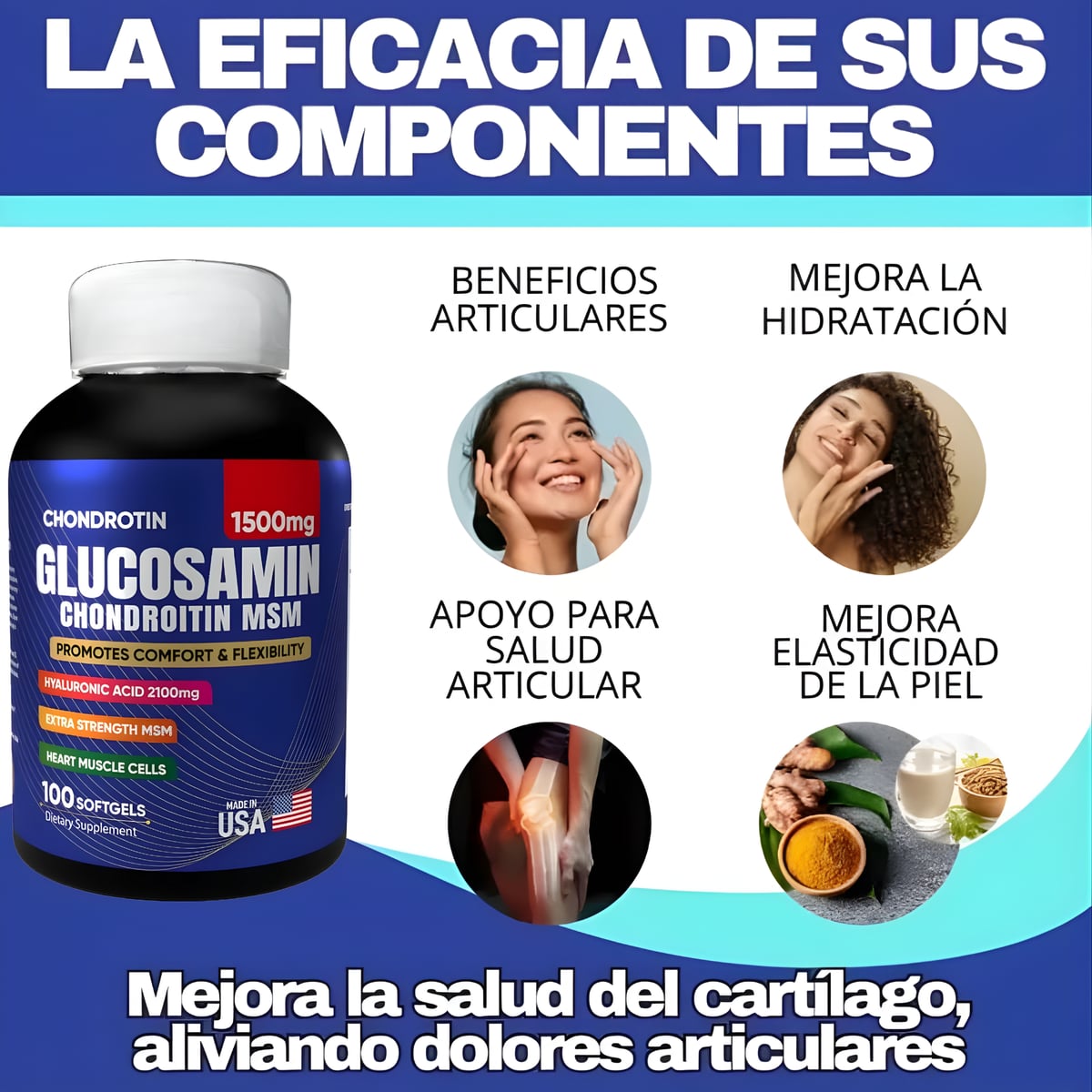 RECIBE 2 Y PAGA 1 - Suplemento Glucosamina Condroitina Msm + ENVIO GRATIS 🎁