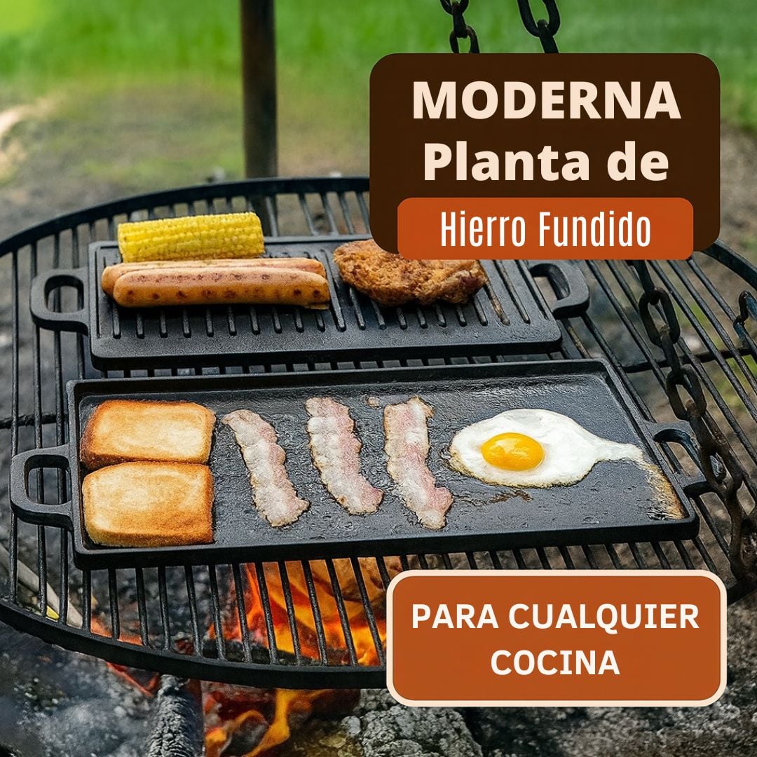 GRILLDUO™ -Parrilla Reversible de Hierro Fundido