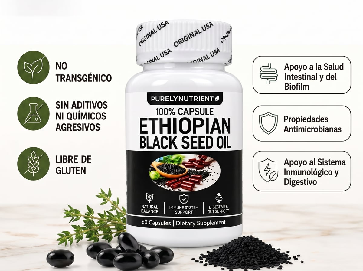 PurelyNutrient Aceite de Semilla Negra de Etiopía 4.64% Timoquinona