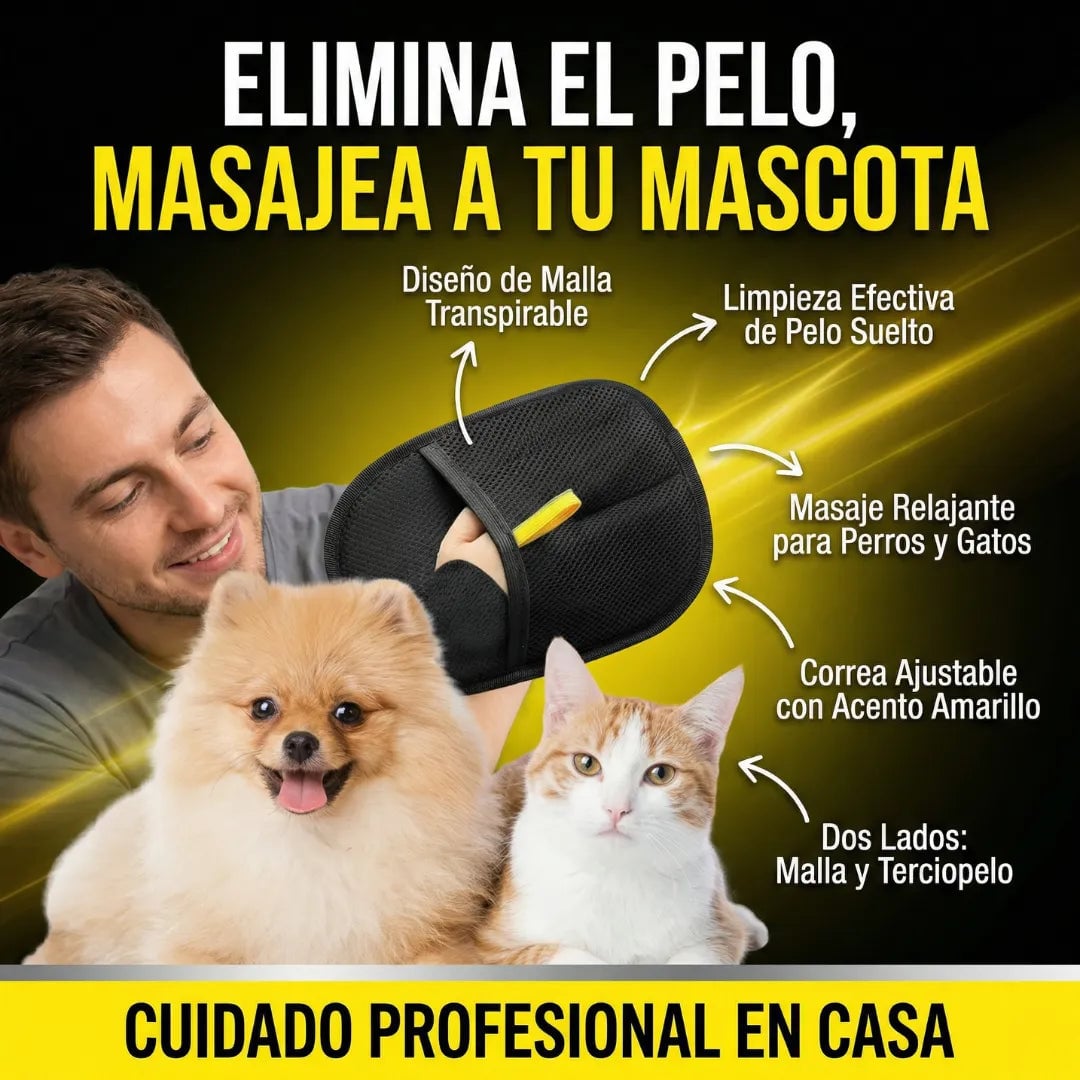 Guante Quita Pelusas- Cuida y limpia a tu mascota sin estrés