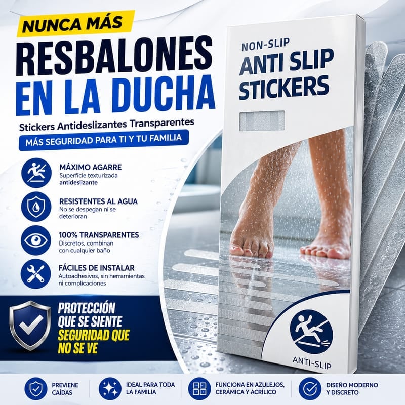 TIRAS ANDI-RESBALANTES PARA LA DUCHA - CERO CAIDAS ❌