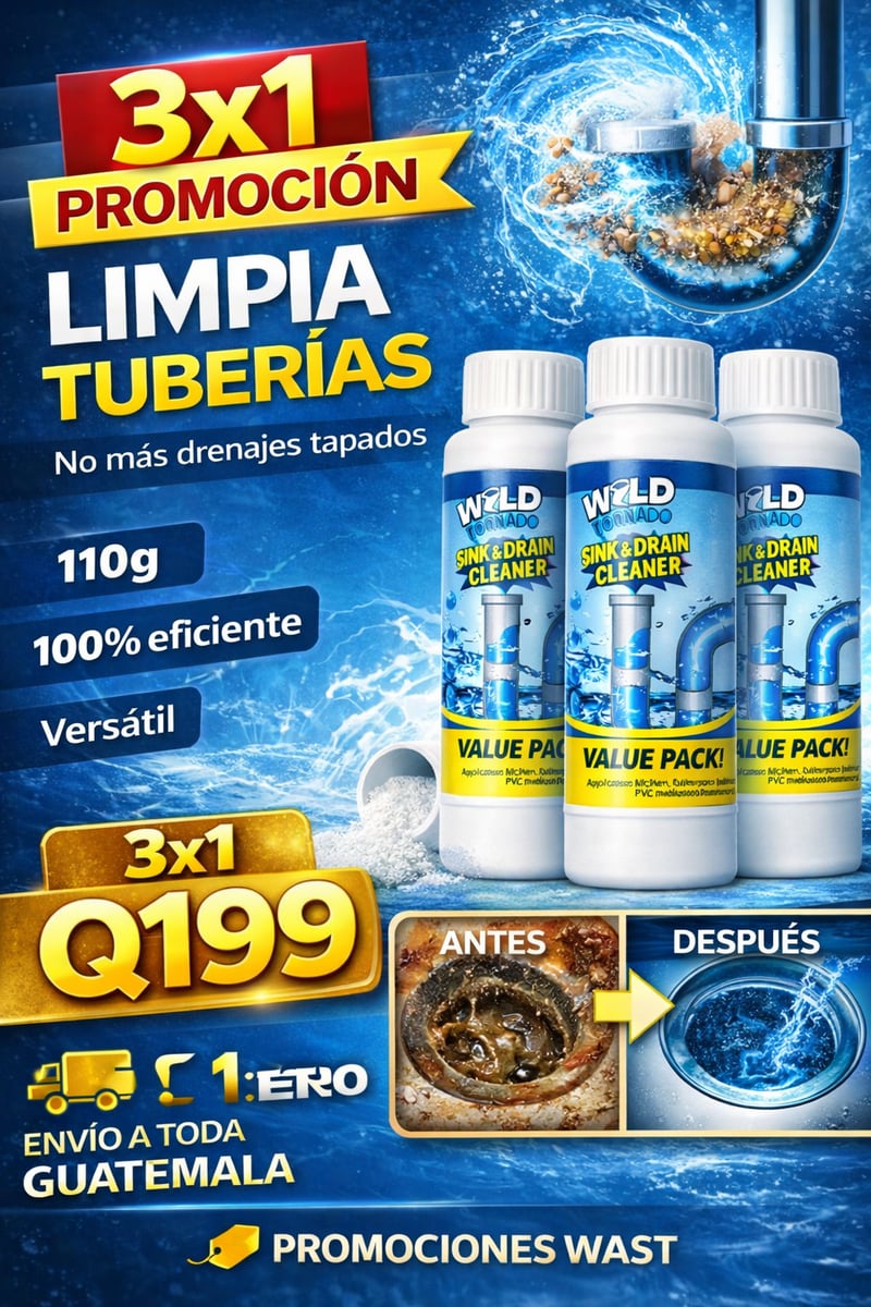 Wild Tornado™ Destapador y Limpiador de Cañerías Profesional-3X1 + Q200+ envio gratis