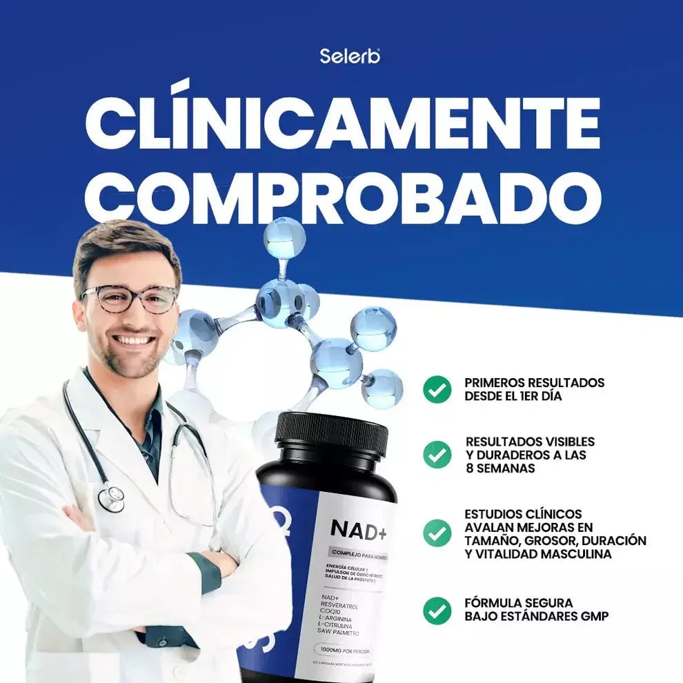 Selerb® Capsulas Complex NAD+ Para Hombres + REGALO🎁 + ENVÍO GRATIS