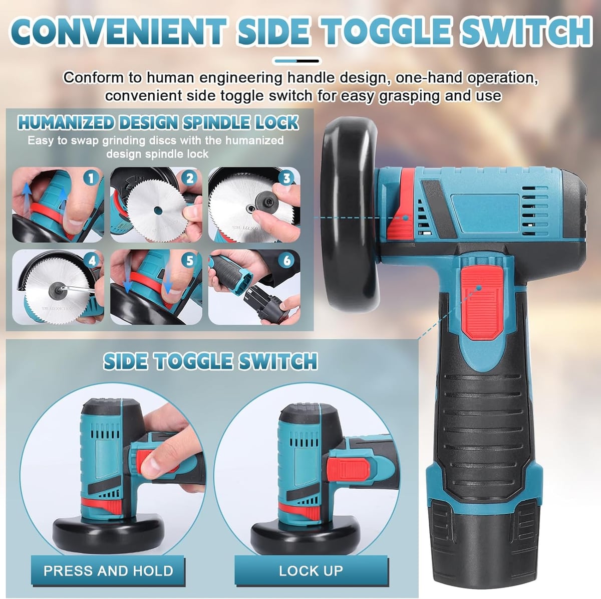 Mini Amoladora PowerCut Compacta 12V Portátil