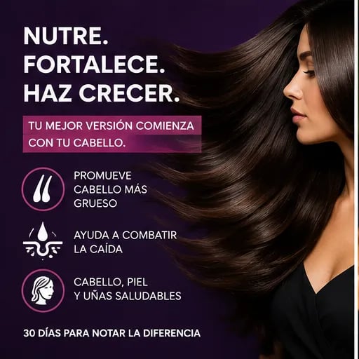 💜 Hair Growth - Vitaminas Capilares Premium 120 Cápsulas
