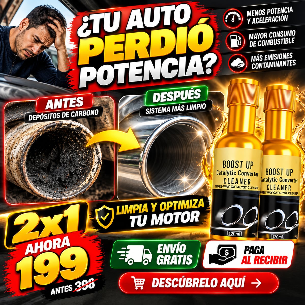 🚗 Limpiador de Combustible y Catalizador – Más Potencia, Menos Emisiones ⚡+ Envio Gratis