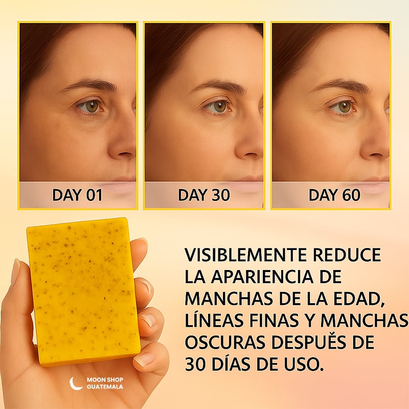 Jabón de Cúrcuma + Ácido Kójico – PROMO 2x1 ✨ Eliminador de Manchas y Acné - 100% ORIGINAL + ENVIO GRATIS 🎁