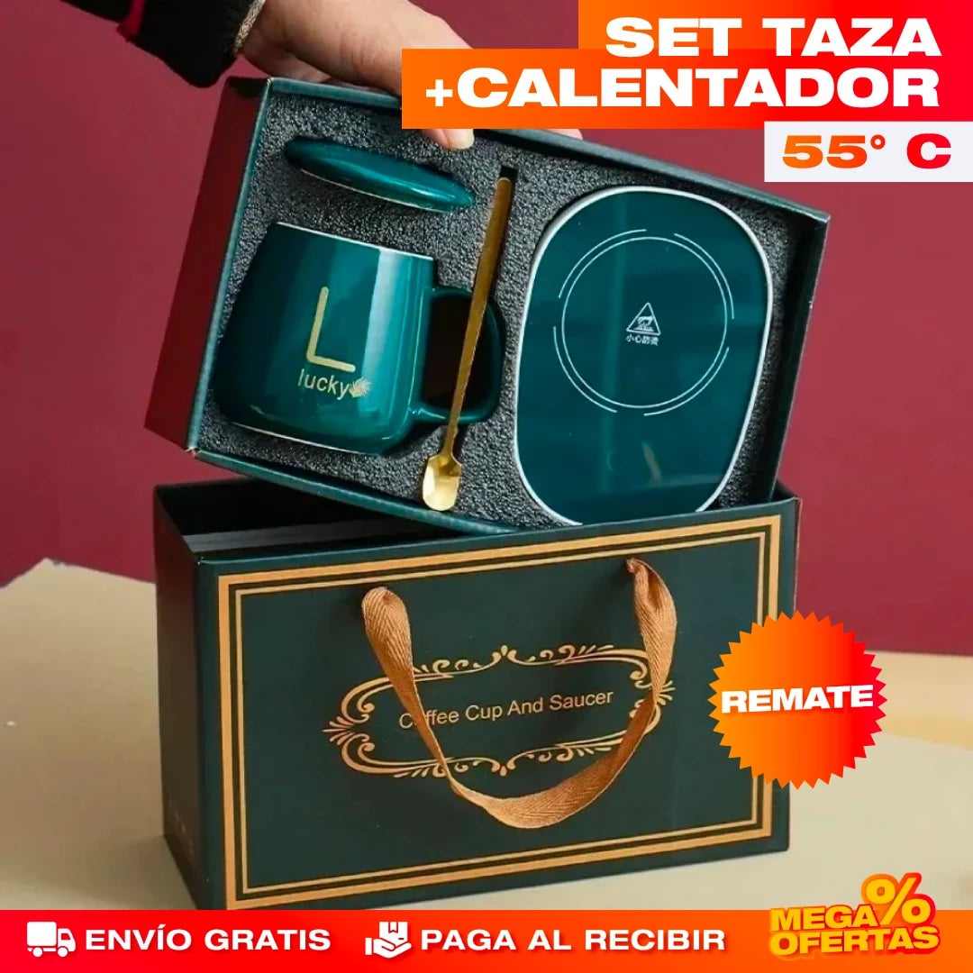 Set Taza Calentador de Lujo