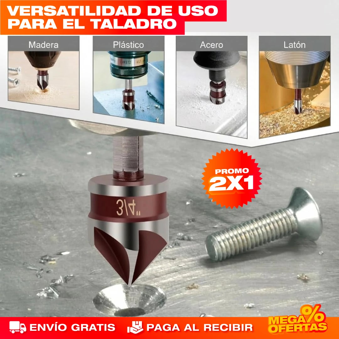 Promo 2x1 Set Brocas Avellanadoras – Esconde la Cabeza del Tornillo y Deja Acabado Pro