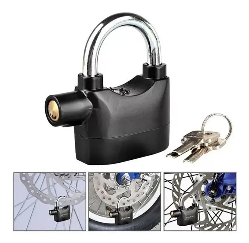 Candado GuardLock 110dB – Alarma Antirrobo para Moto, Bicicleta y Hogar