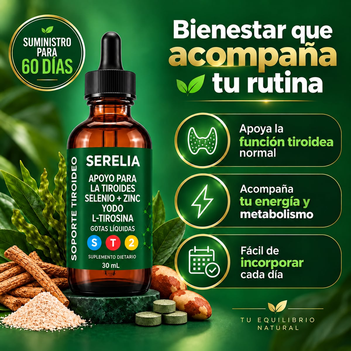SERELIA® — Gotas para el Apoyo de Tiroides