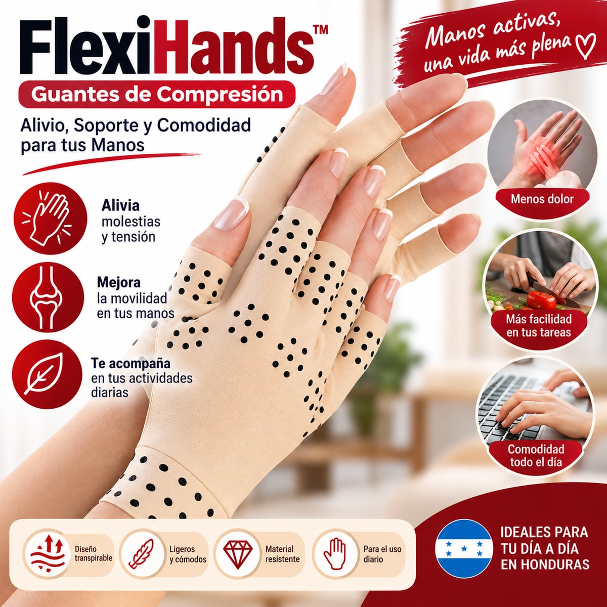 FlexiHands™ Guantes de Compresión – Alivio, Soporte y Comodidad para tus Manos