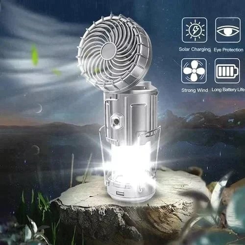 🔥Luz LED portátil para acampar con ventilador