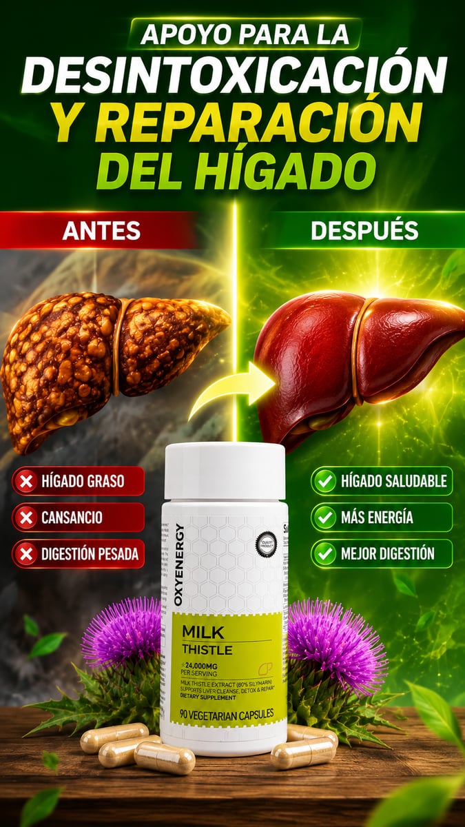Suplemento de Cardo Mariano - Milk Thistle para Desintoxicar y Cuidar el Hígado